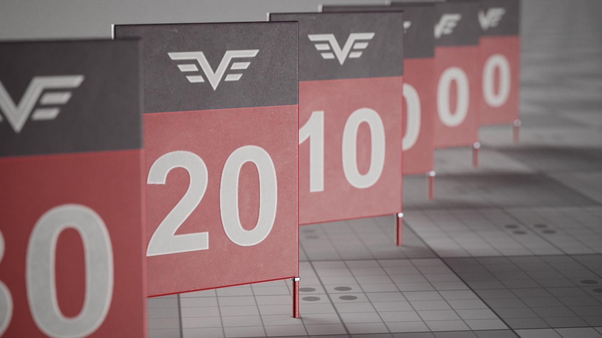 Braking Markers Game 3D model Low-poly Low-poly 3D model_6