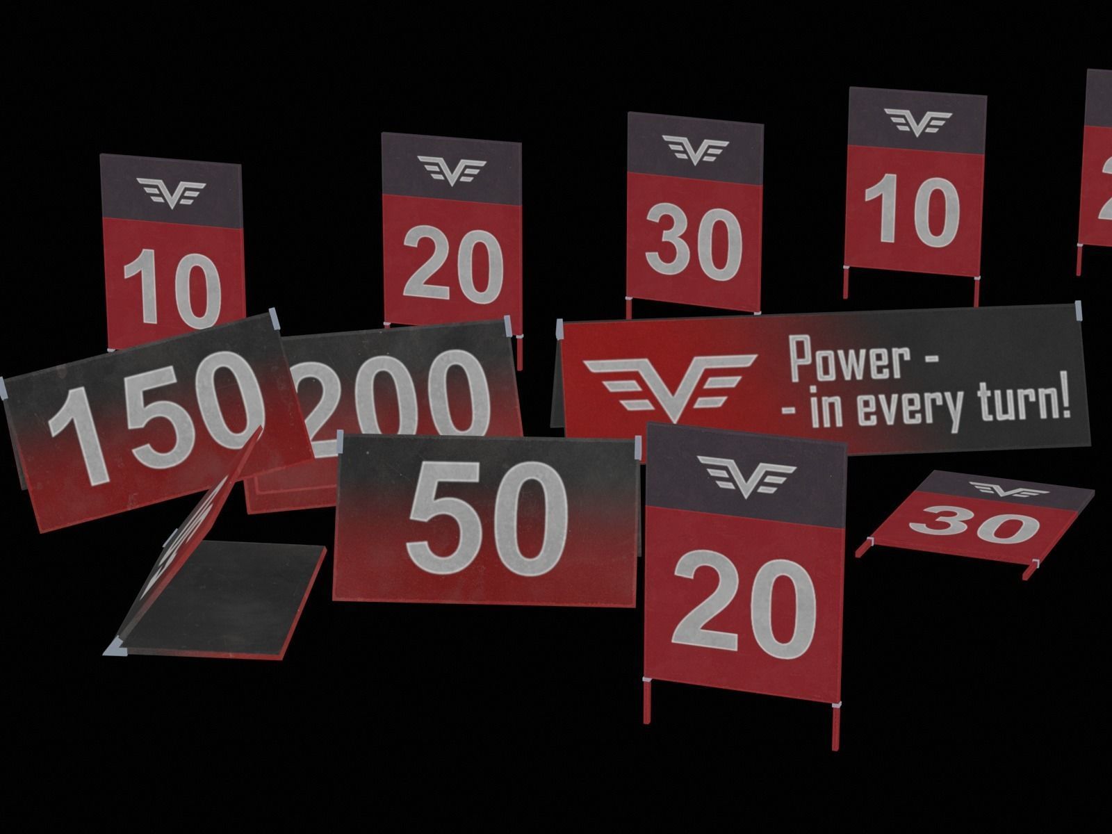 Braking Markers Game 3D model Low-poly Low-poly 3D model_8