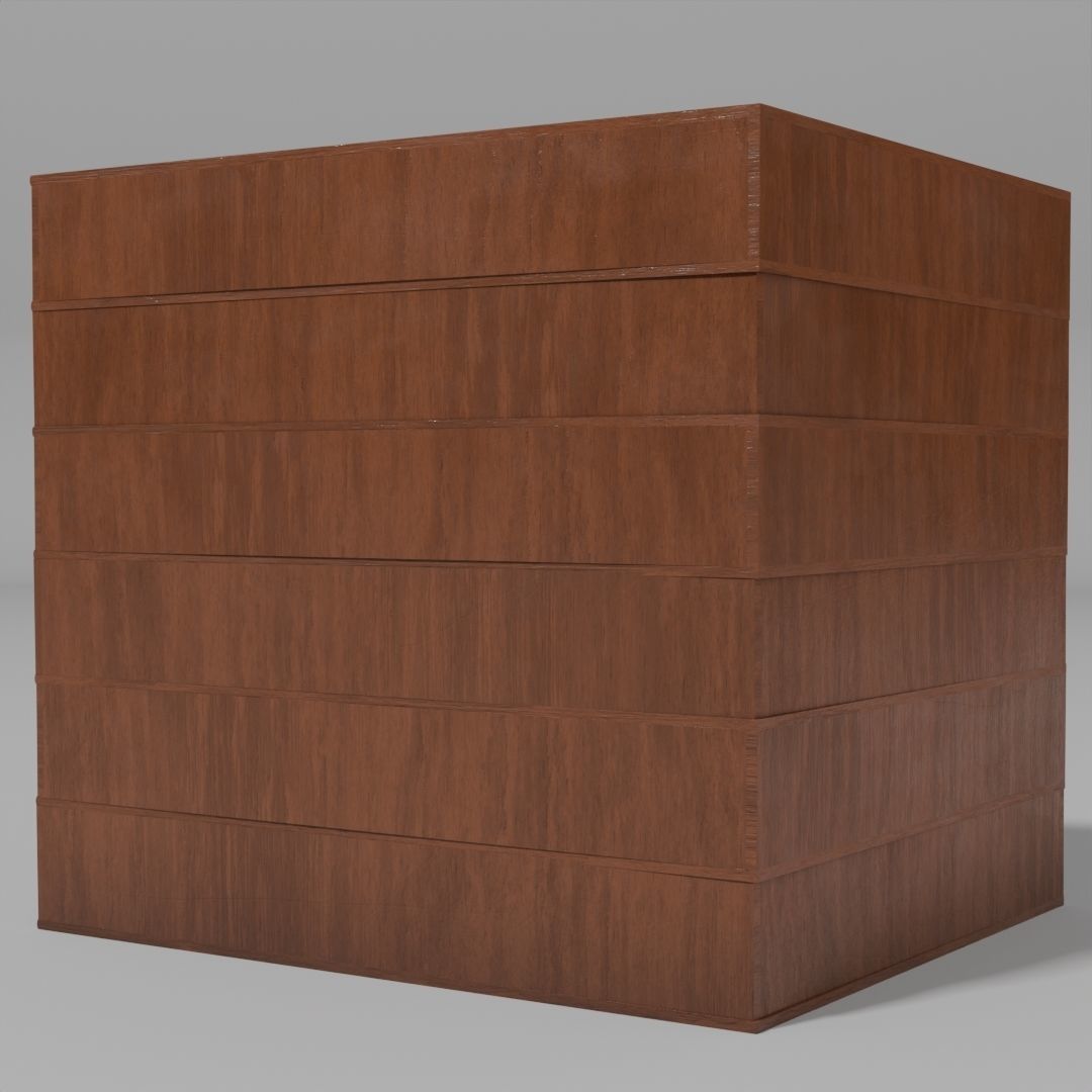 Six tier corner bookshelf Free low-poly 3D model_5