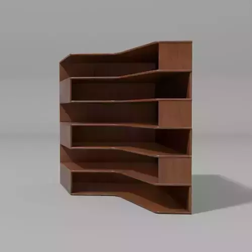 Six tier corner bookshelf