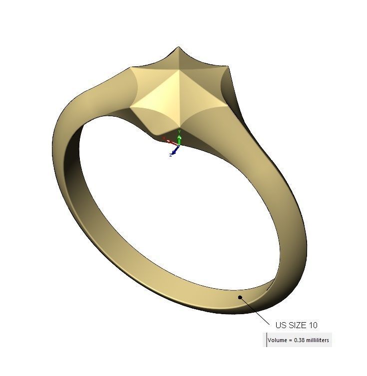 Faceted pointed hexagonal star signet ring US sizes 5to10 3D print model_13