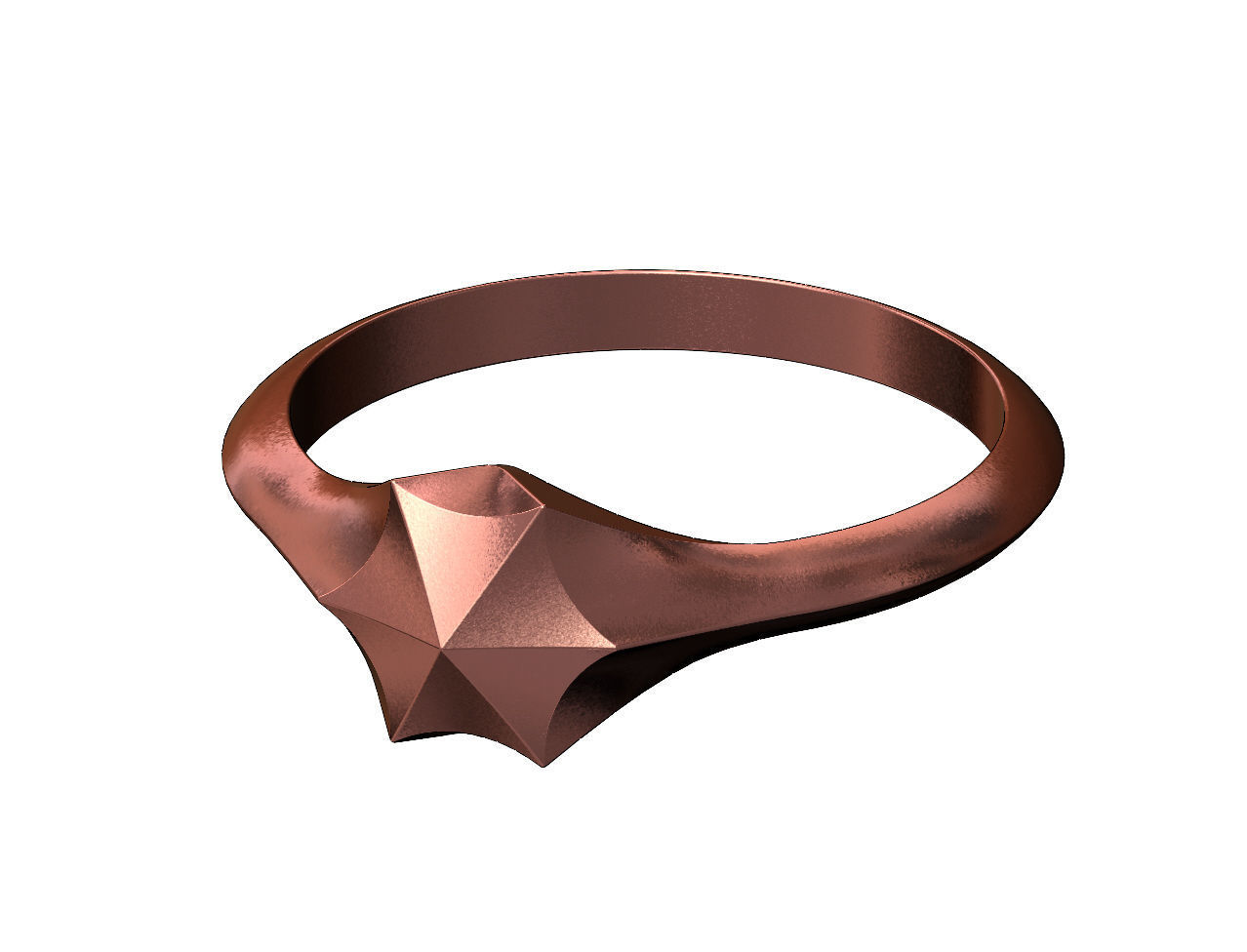 Faceted pointed hexagonal star signet ring US sizes 5to10 3D print model_10