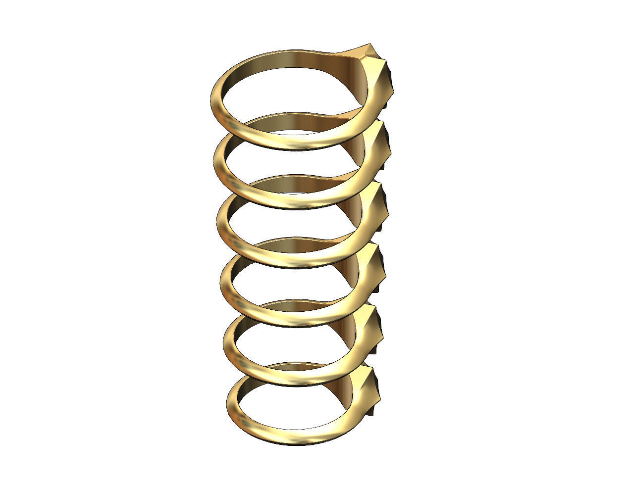 Faceted pointed hexagonal star signet ring US sizes 5to10 3D print model_3