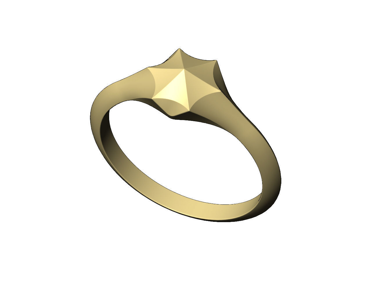 Faceted pointed hexagonal star signet ring US sizes 5to10 3D print model_5