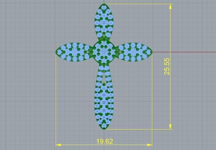 Pendant cross N01989 3D print model_5