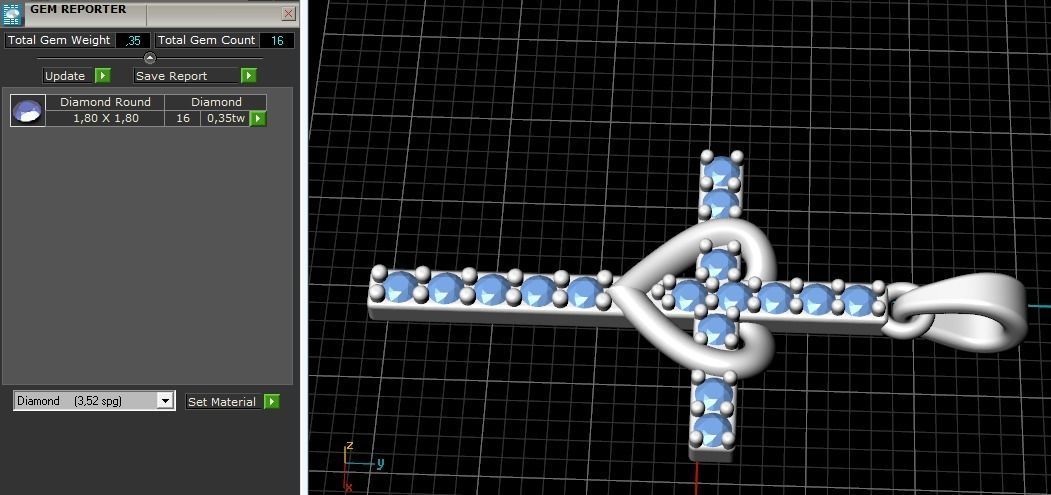 Pendant cross with heart N01988 3D print model_9