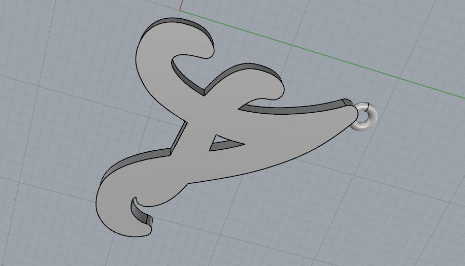 Pendant letter A N01979 3D print model_4
