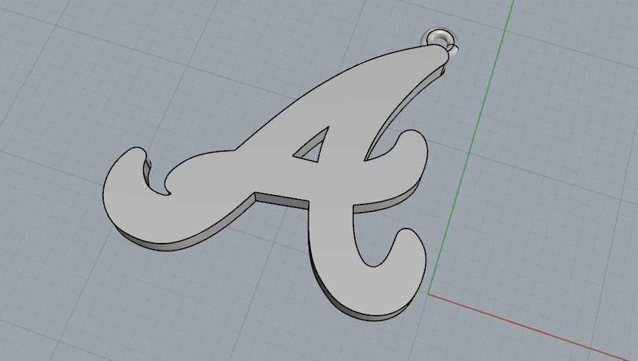 Pendant letter A N01979 3D print model_2