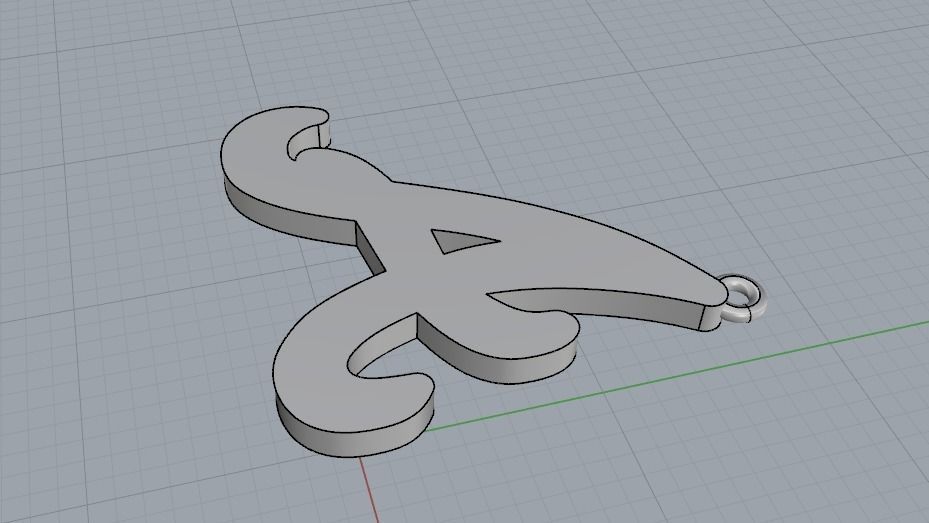 Pendant letter A N01979 3D print model_3