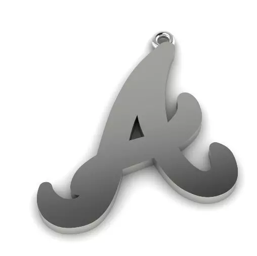 Pendant letter A N01979 3D print model_0