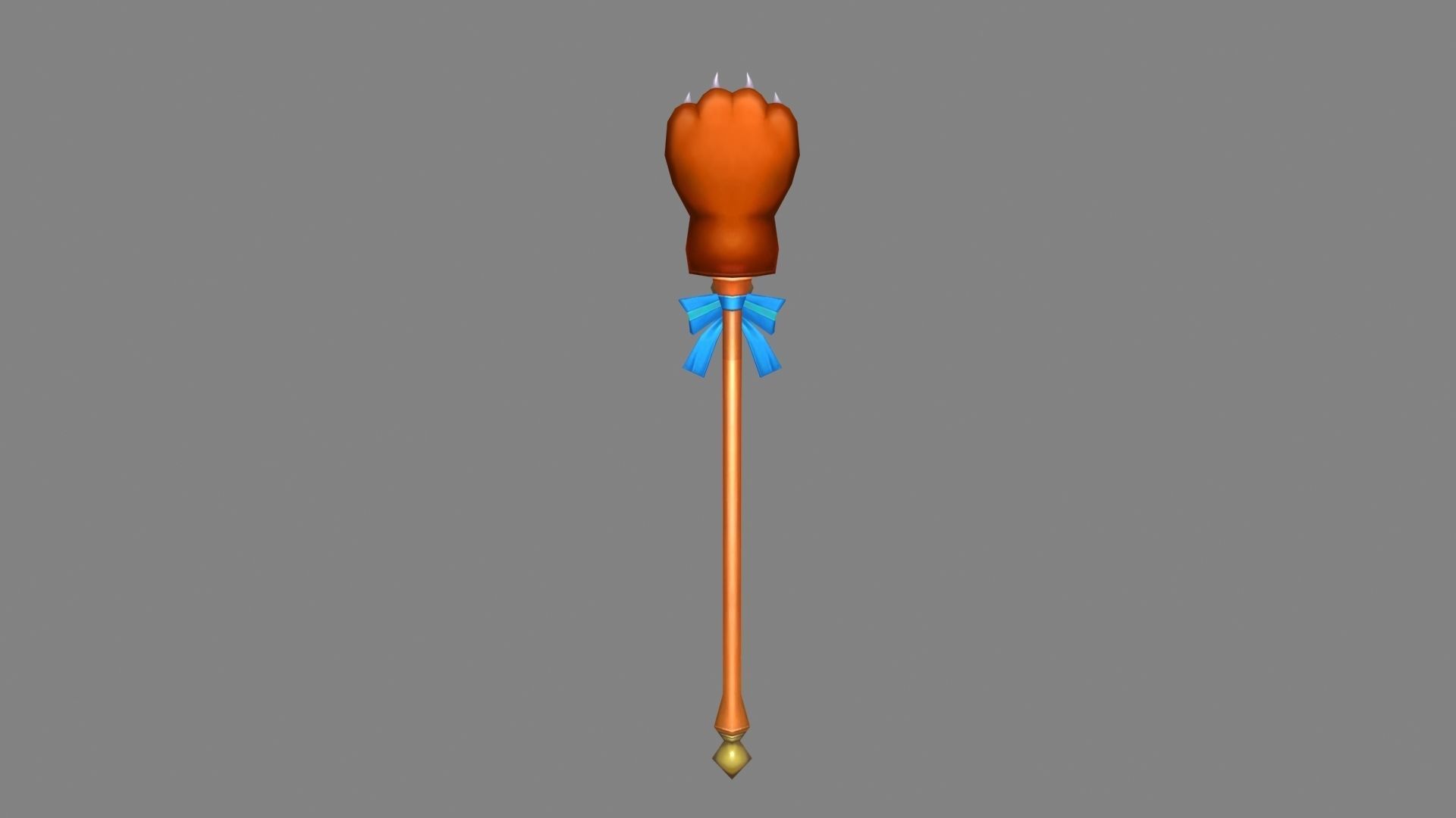 Bear Paw Staff - bear claw scepter - mage weapon Low-poly 3D model_2