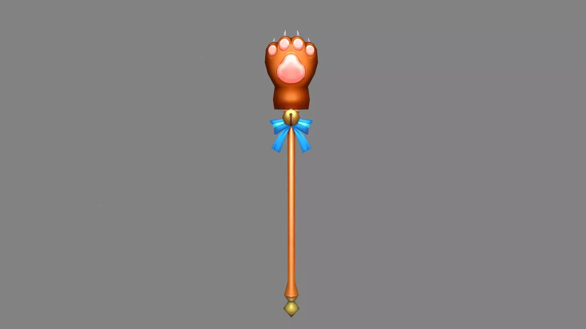 Bear Paw Staff - bear claw scepter - mage weapon Low-poly 3D model_0