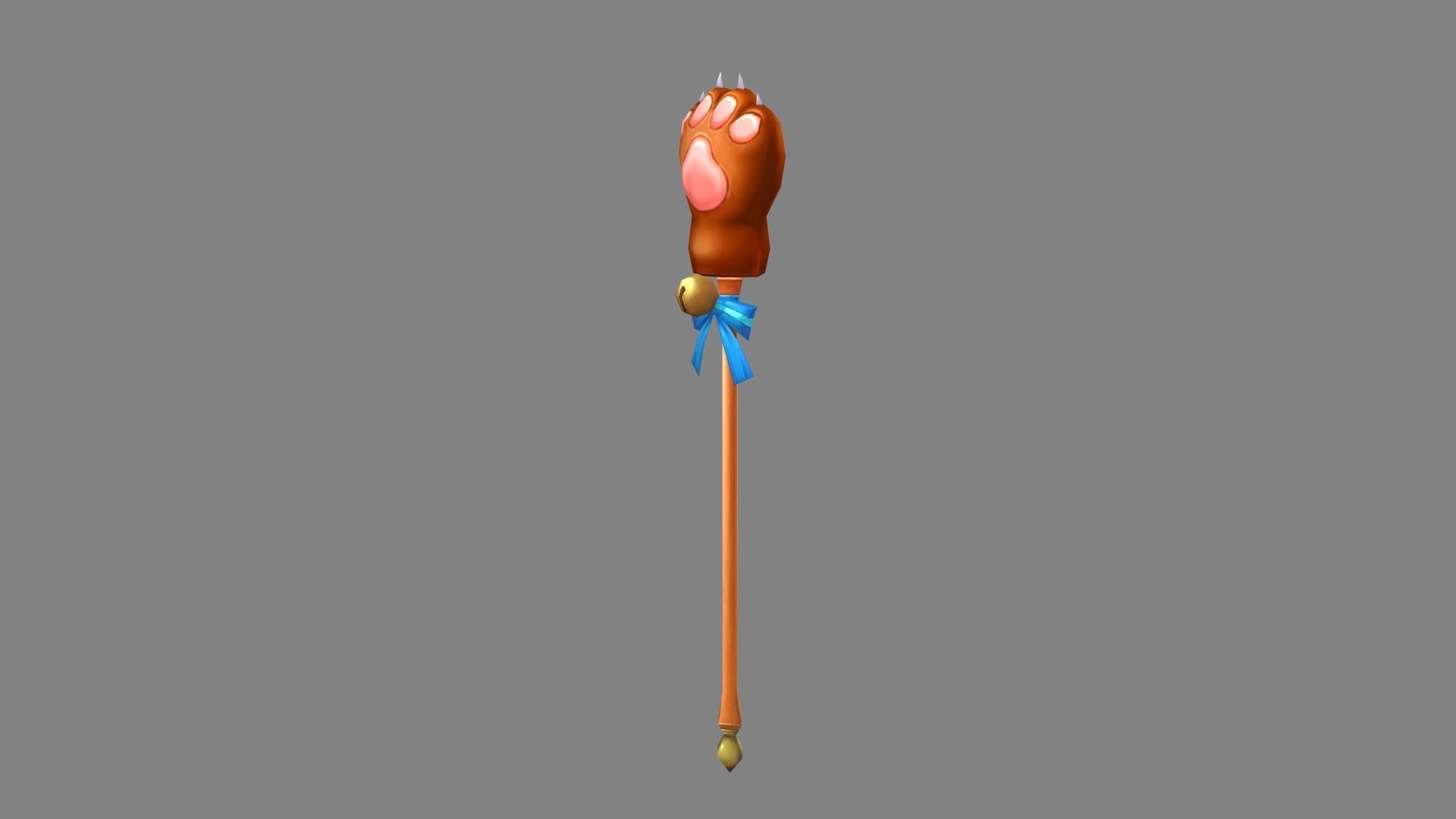 Bear Paw Staff - bear claw scepter - mage weapon Low-poly 3D model_1