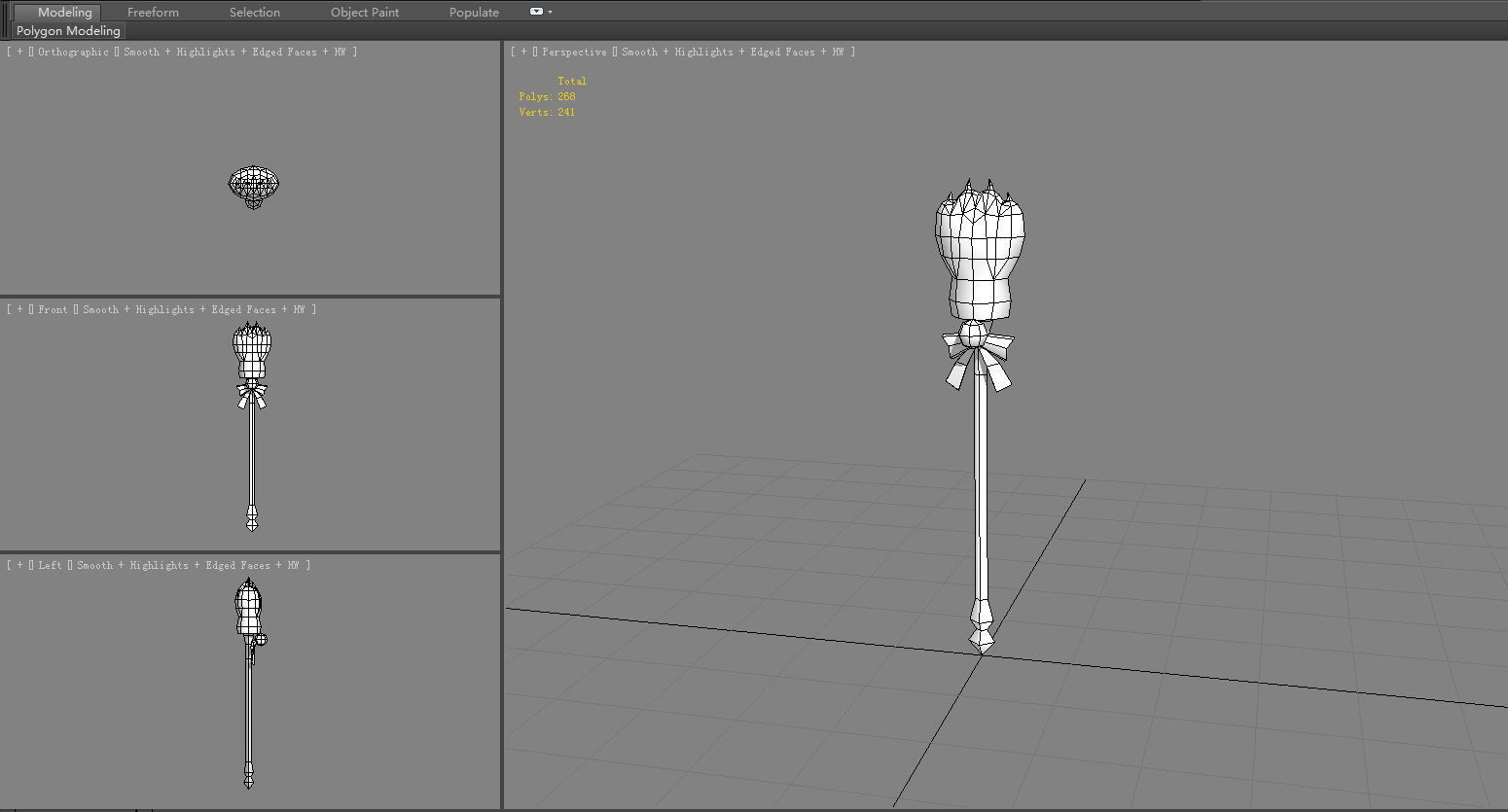 Bear Paw Staff - bear claw scepter - mage weapon Low-poly 3D model_5