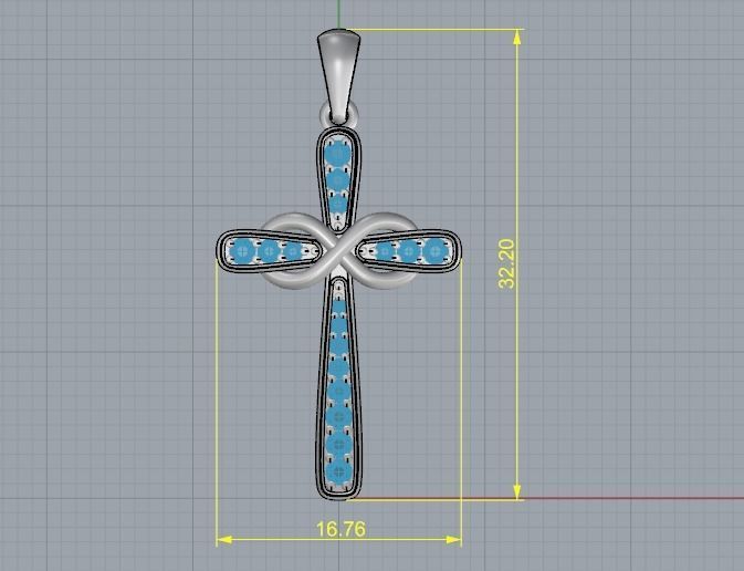Pendant Cross N011002 3D print model_5