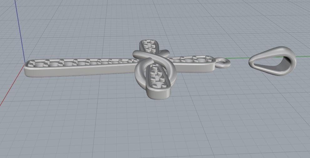 Pendant Cross N011002 3D print model_3