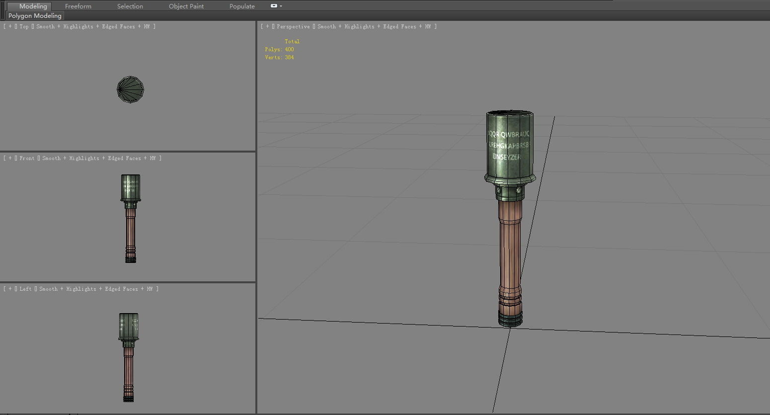 vintage grenade Low-poly 3D model_4
