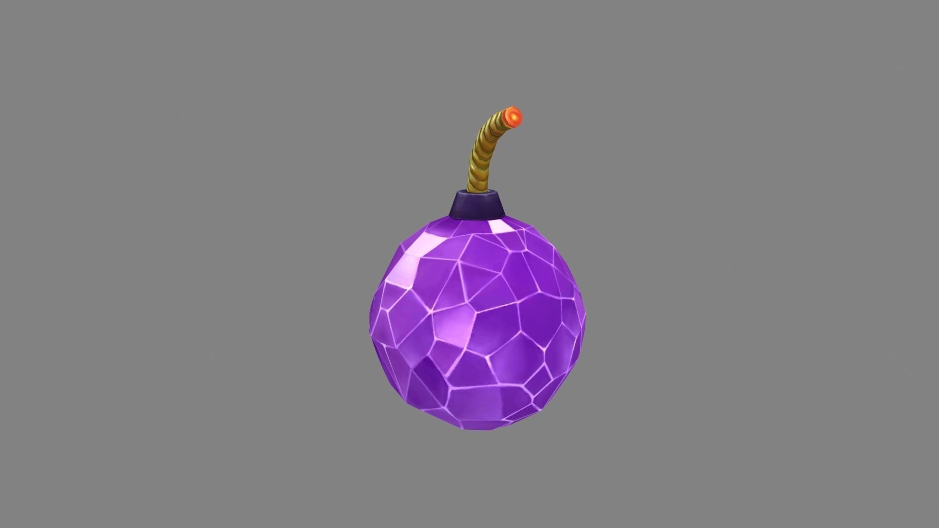 Amethyst Diamond Bomb - plastic grenade Low-poly 3D model_2