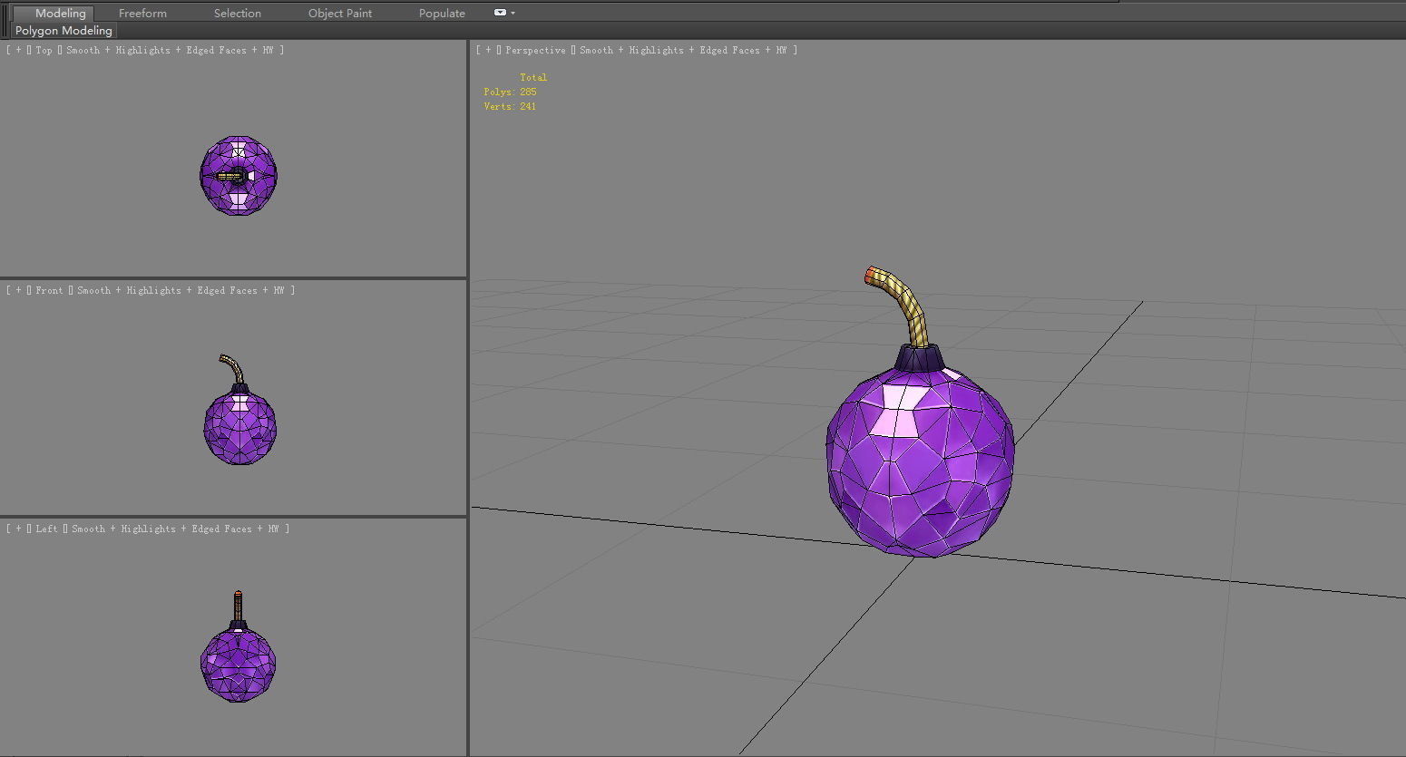 Amethyst Diamond Bomb - plastic grenade Low-poly 3D model_4