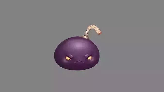 Cartoon purple bomb character