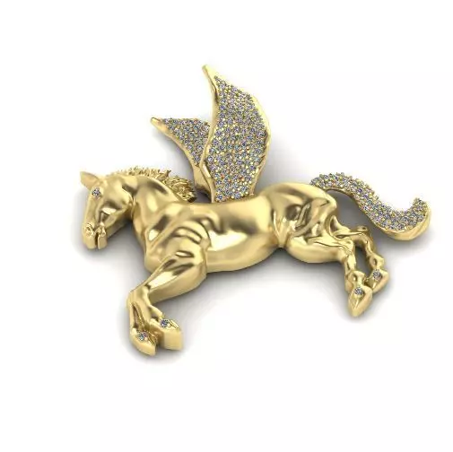 Horse with wings N012438 3D print model_0