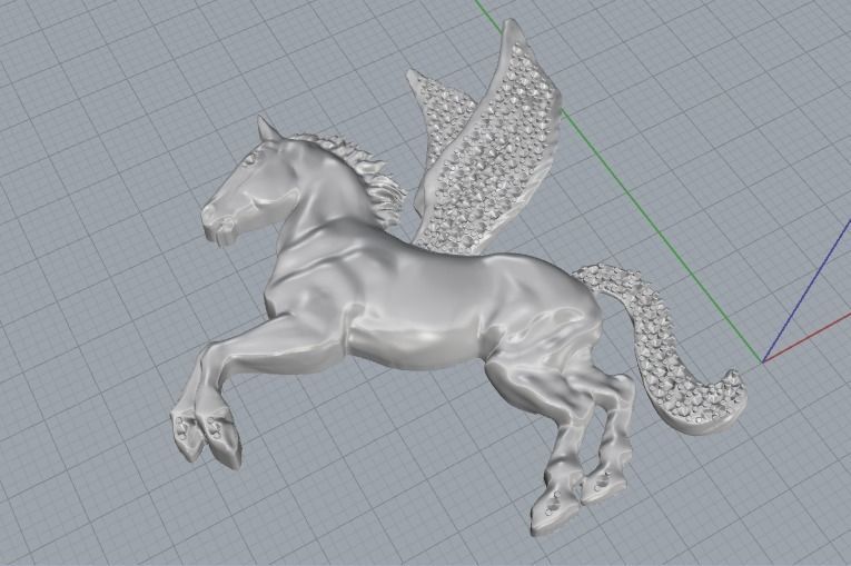 Horse with wings N012438 3D print model_2