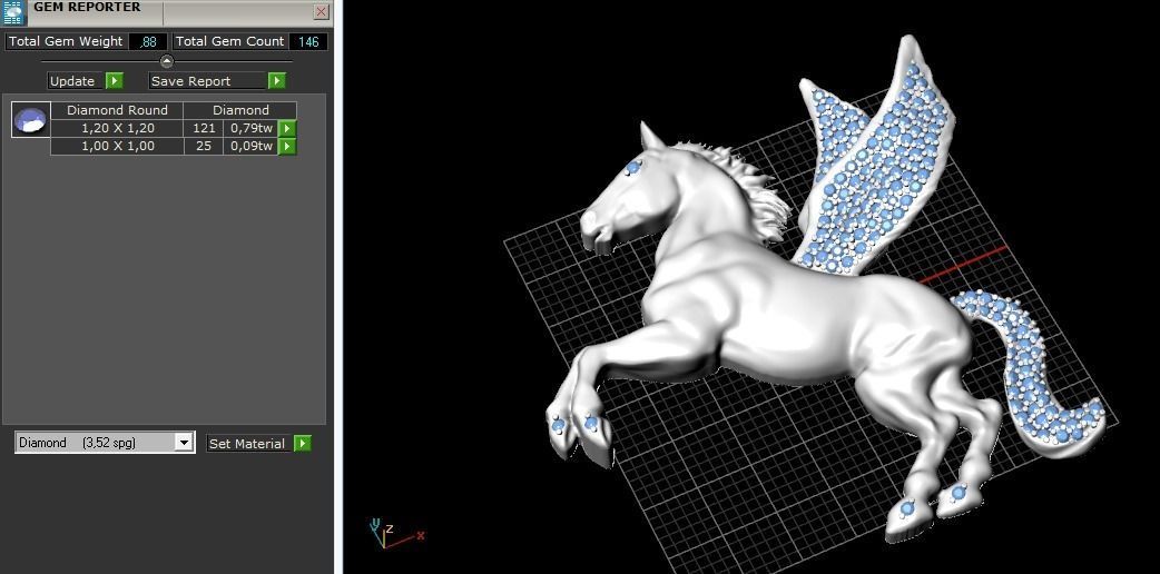 Horse with wings N012438 3D print model_8