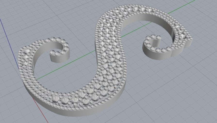 Letter S N012437 3D print model_2