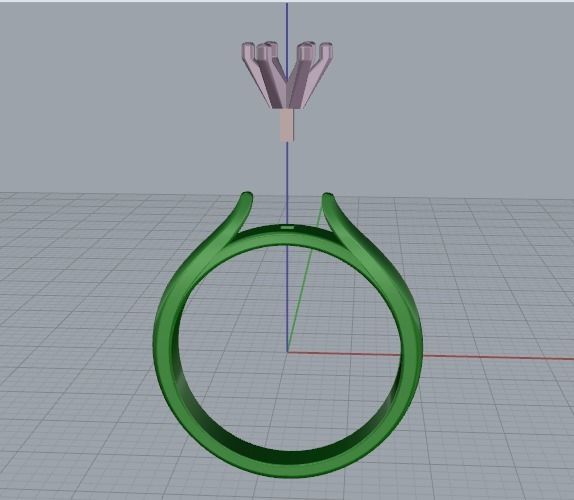 Soliter ring N012521 3D print model_3