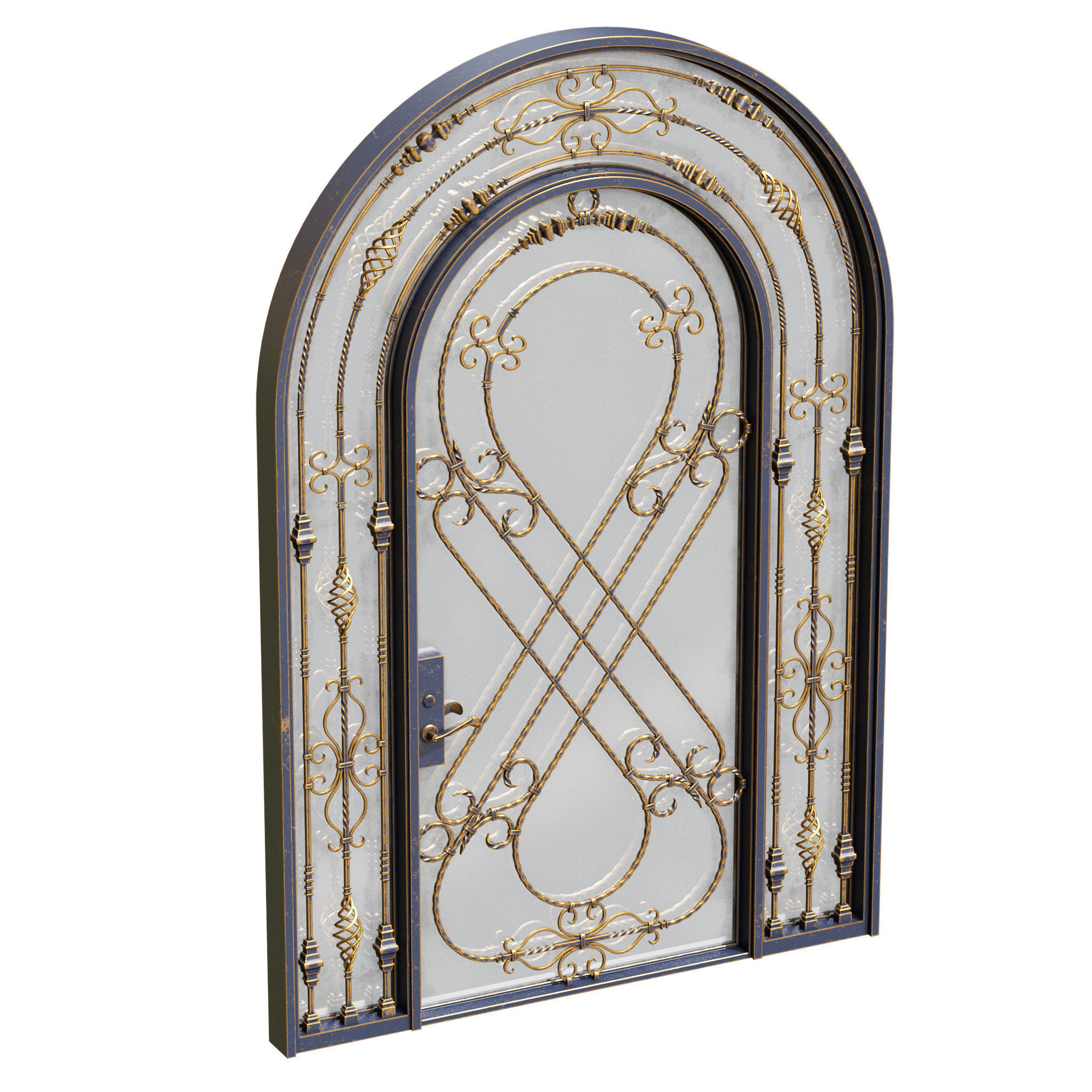 Forged Iron Gate 01 - PBR - 4k - Unwrapped 3D model_7