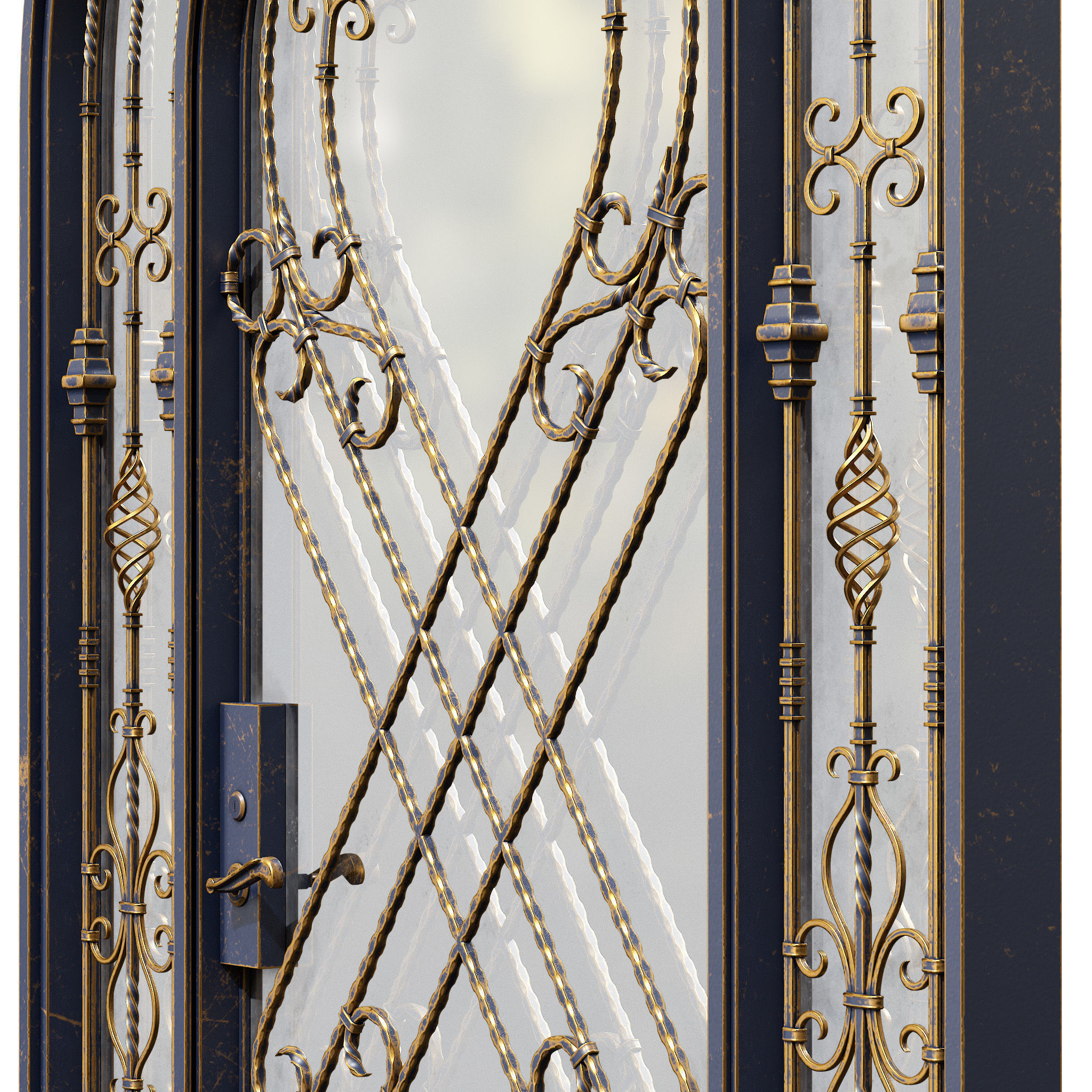 Forged Iron Gate 01 - PBR - 4k - Unwrapped 3D model_10