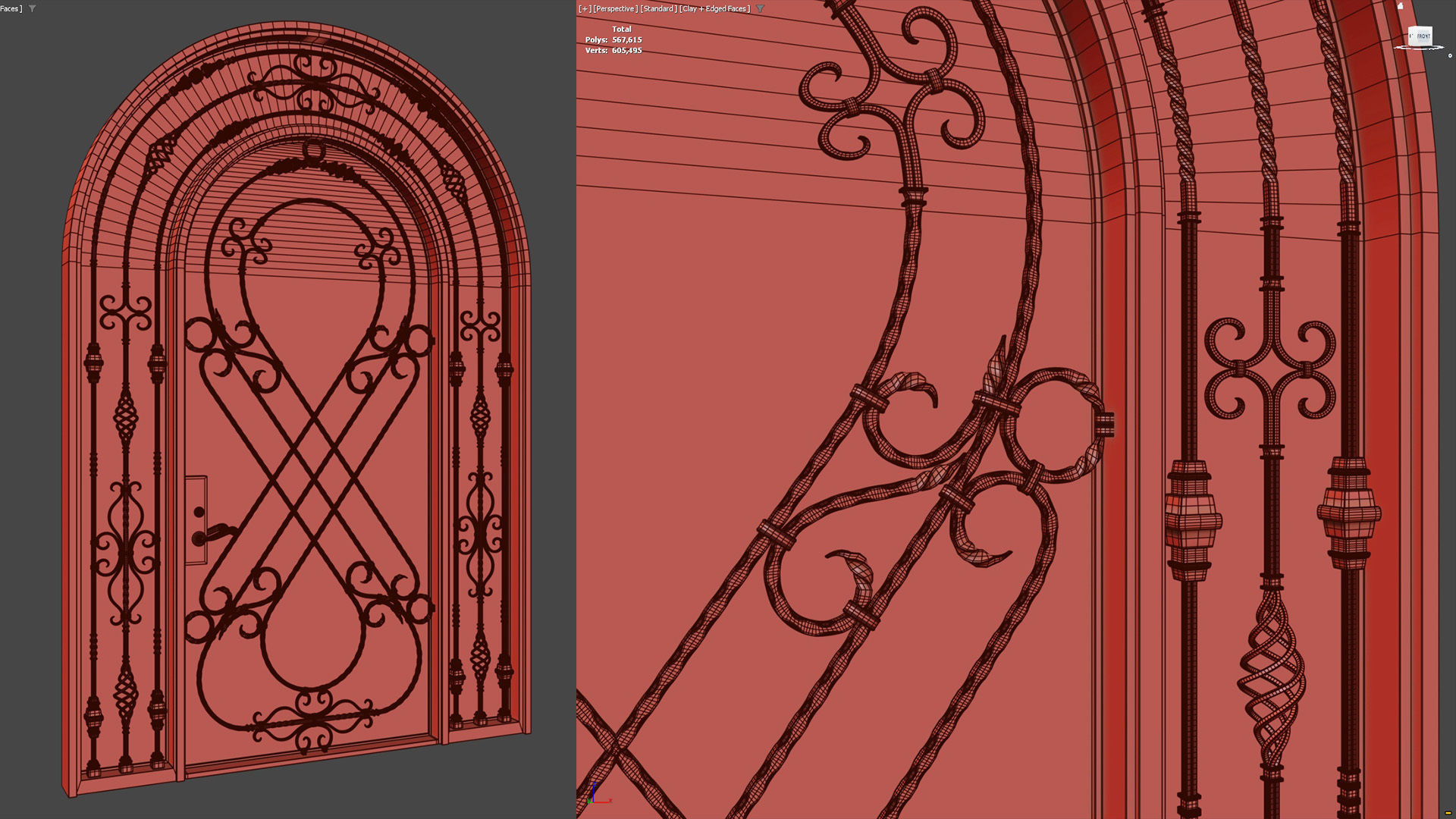 Forged Iron Gate 01 - PBR - 4k - Unwrapped 3D model_5