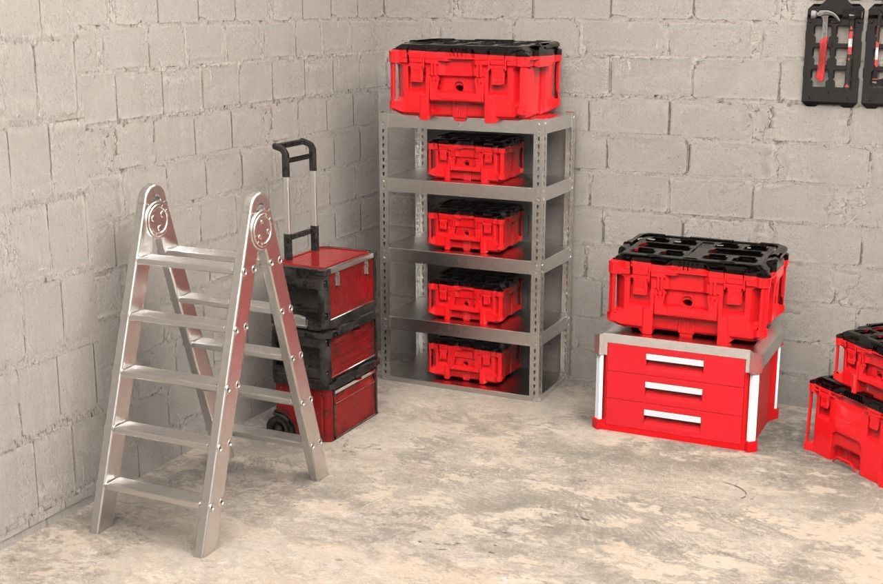 Milwaukee Power Tools and Storage System 3D model_4