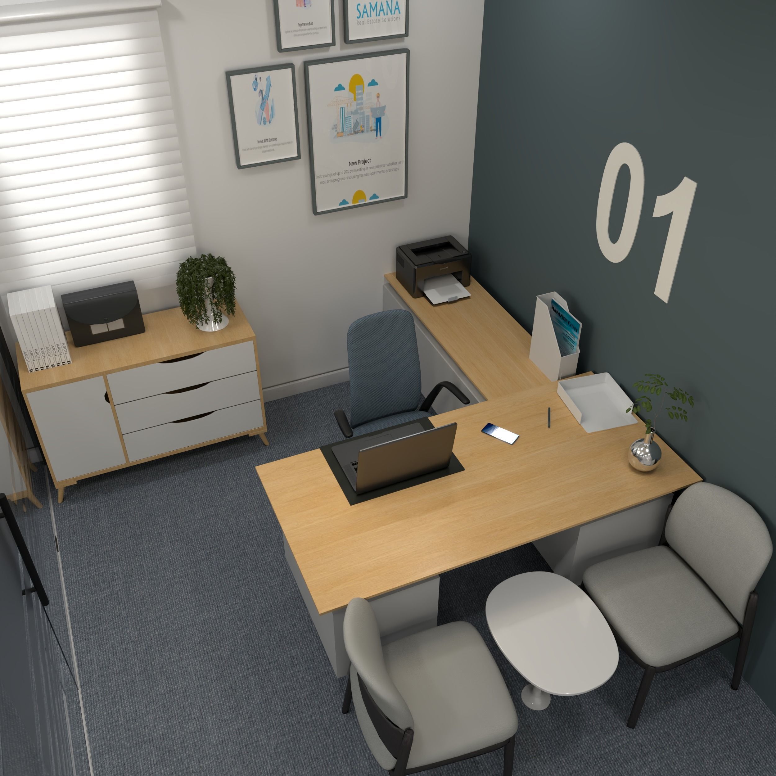 Offices project 3D model_4