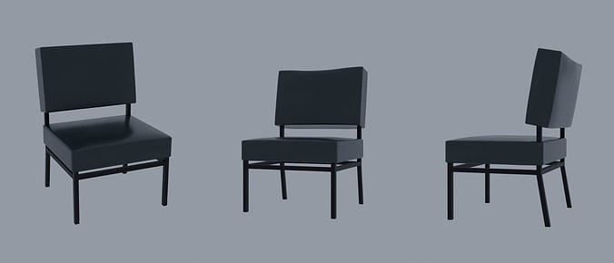 Deflated Chair Animation 3D model