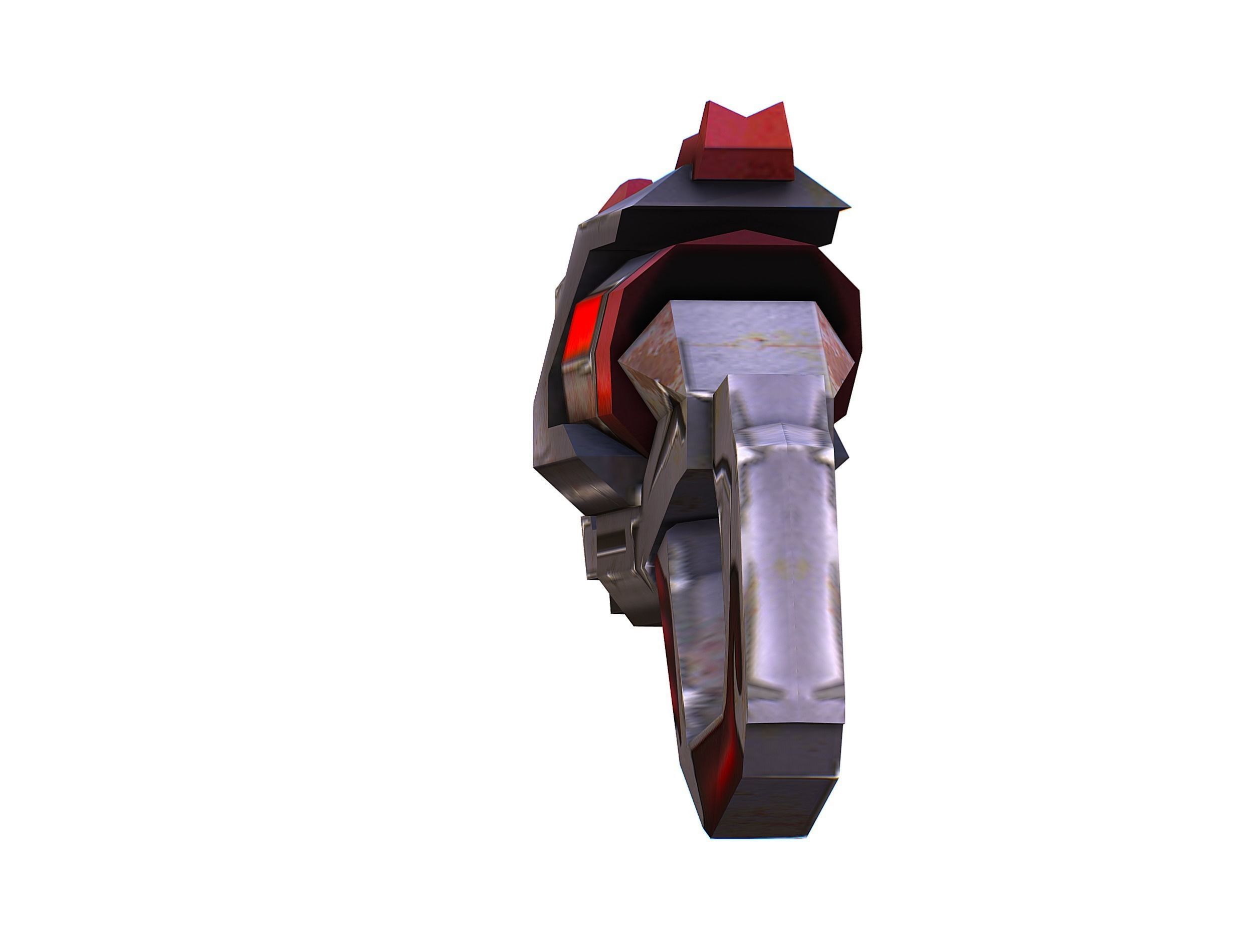 Cartoon Gun Blaster Barrel Nagan Nuff Pistol Revolver Cannon Low-poly 3D model_10