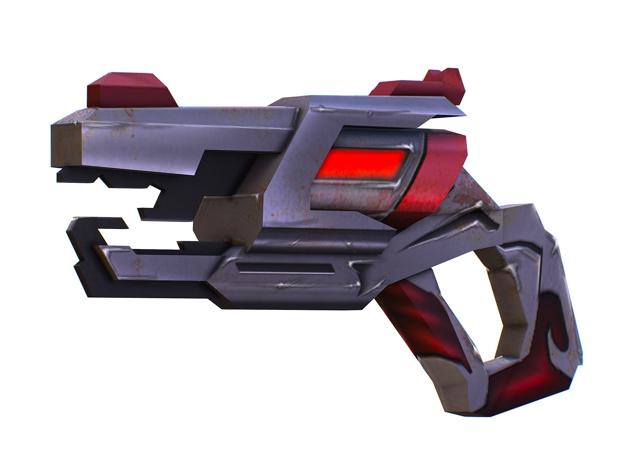 Cartoon Gun Blaster Barrel Nagan Nuff Pistol Revolver Cannon Low-poly 3D model_21