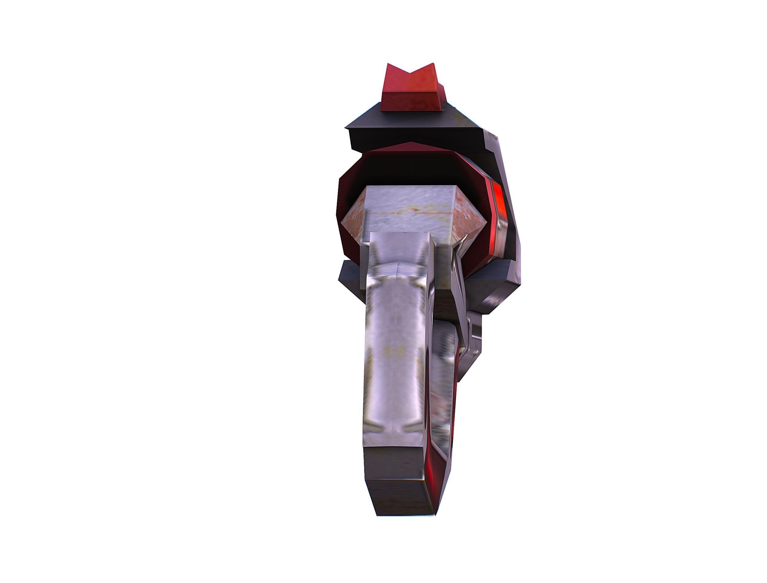 Cartoon Gun Blaster Barrel Nagan Nuff Pistol Revolver Cannon Low-poly 3D model_9