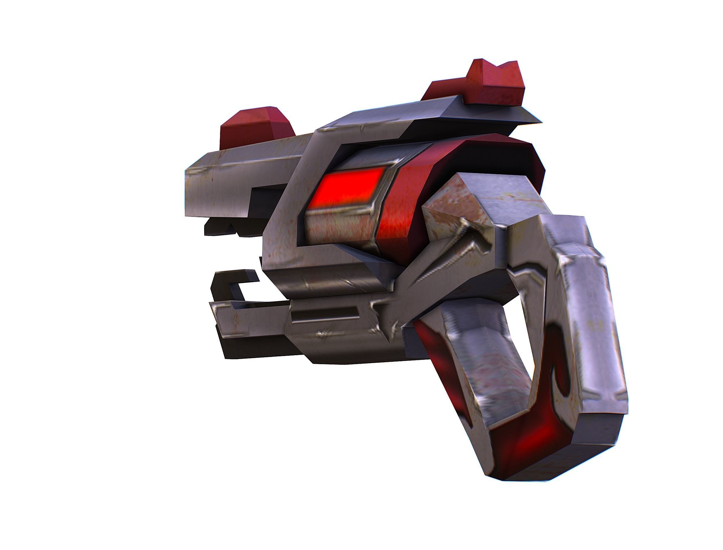 Cartoon Gun Blaster Barrel Nagan Nuff Pistol Revolver Cannon Low-poly 3D model_13