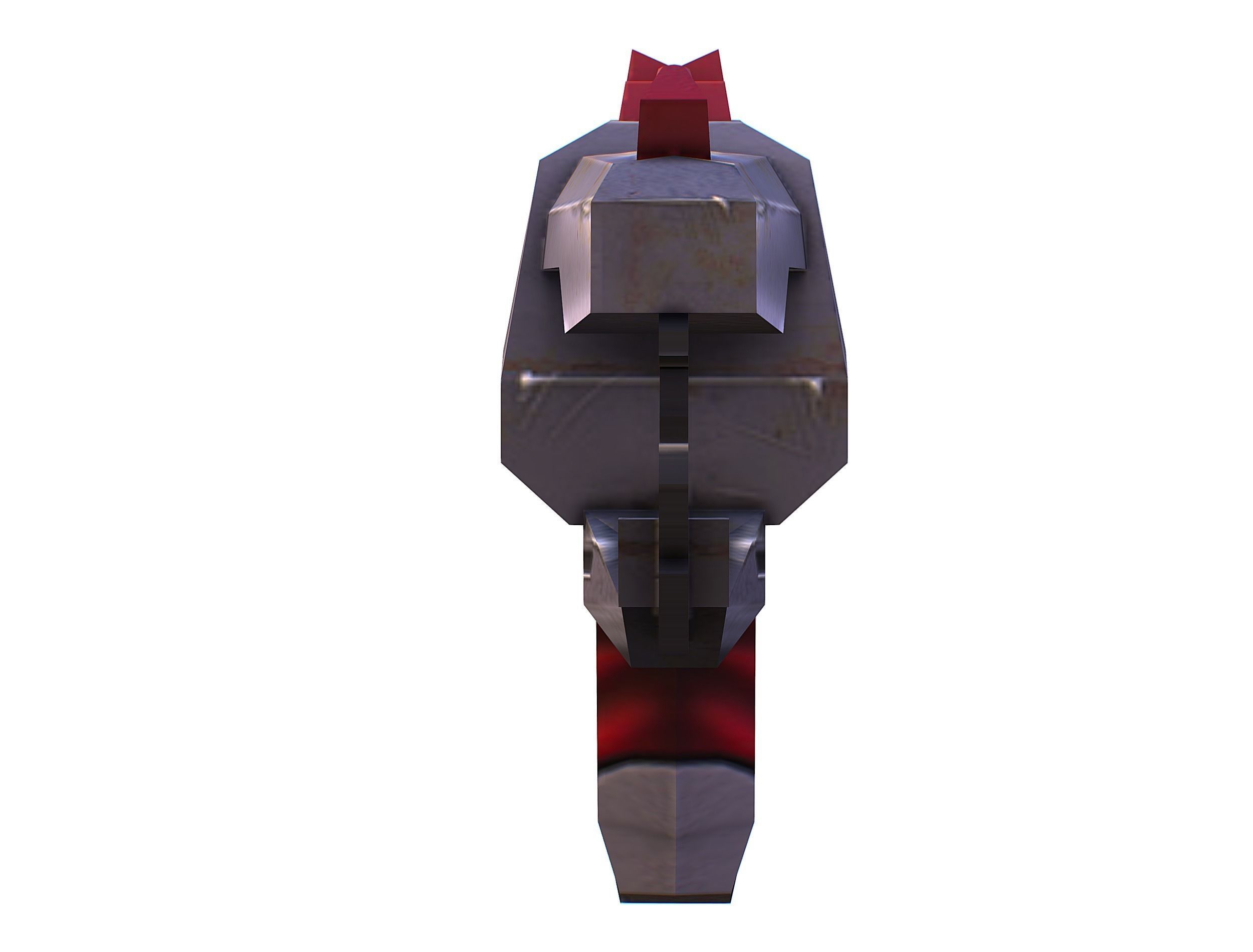 Cartoon Gun Blaster Barrel Nagan Nuff Pistol Revolver Cannon Low-poly 3D model_37