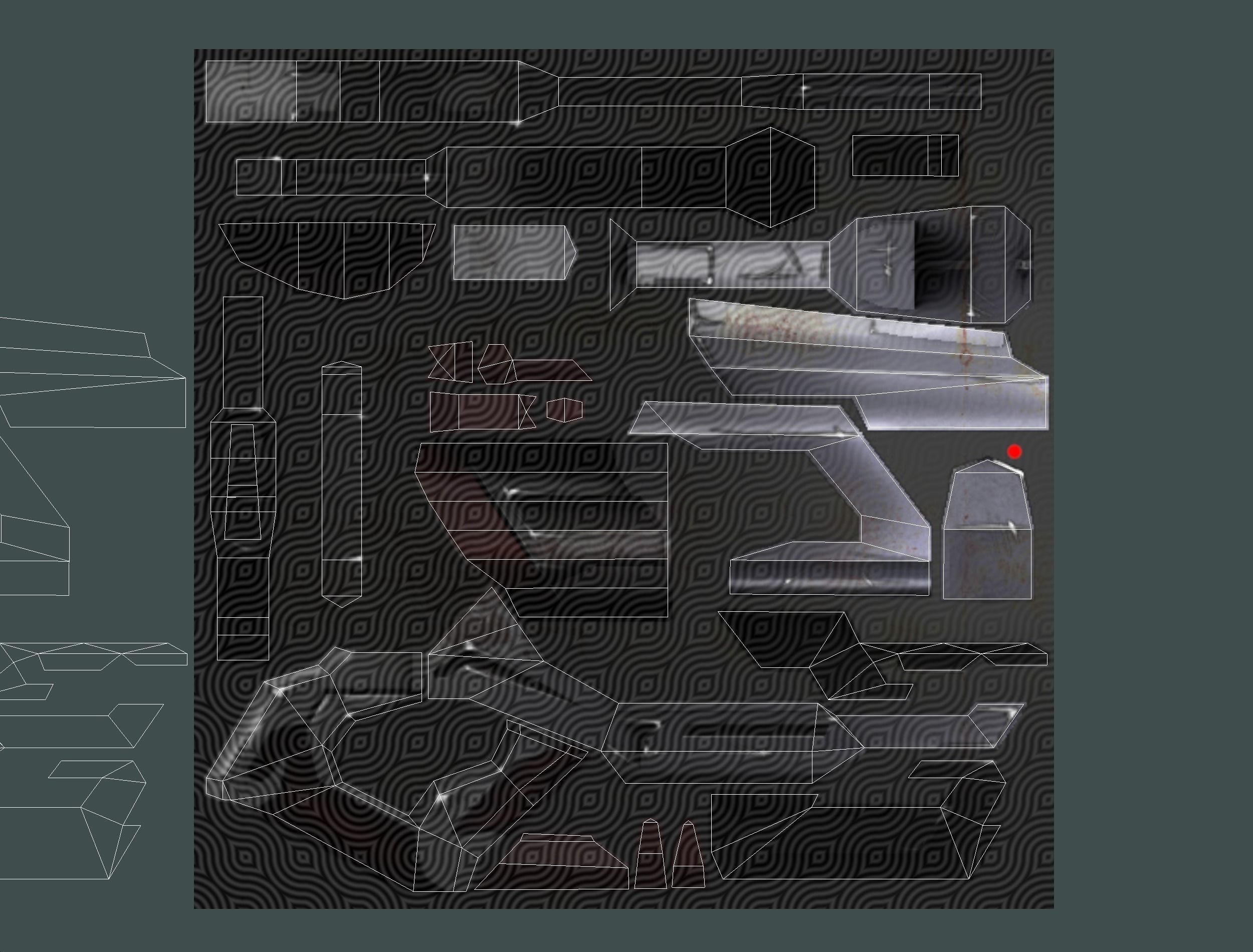 Cartoon Gun Blaster Barrel Nagan Nuff Pistol Revolver Cannon Low-poly 3D model_44