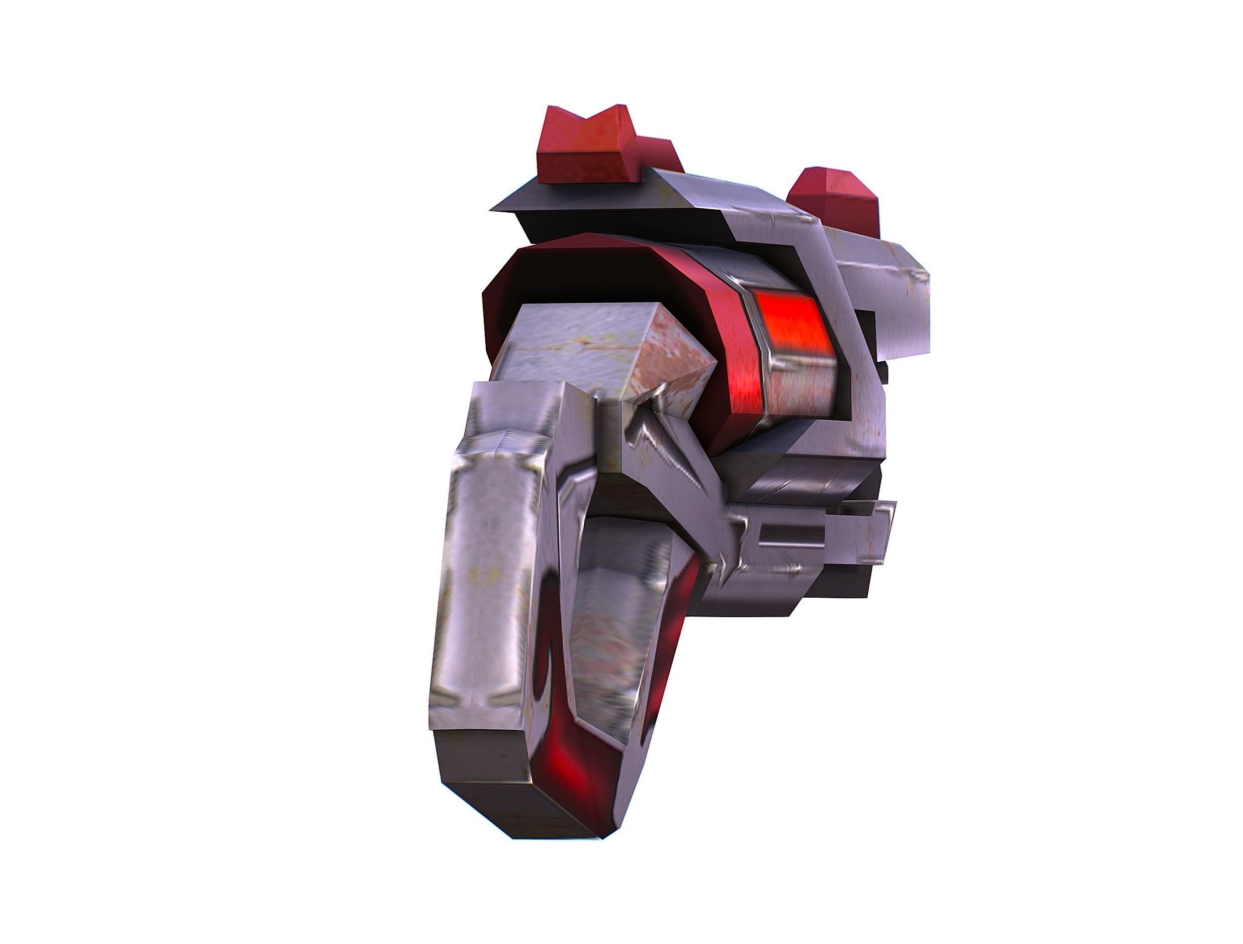 Cartoon Gun Blaster Barrel Nagan Nuff Pistol Revolver Cannon Low-poly 3D model_8