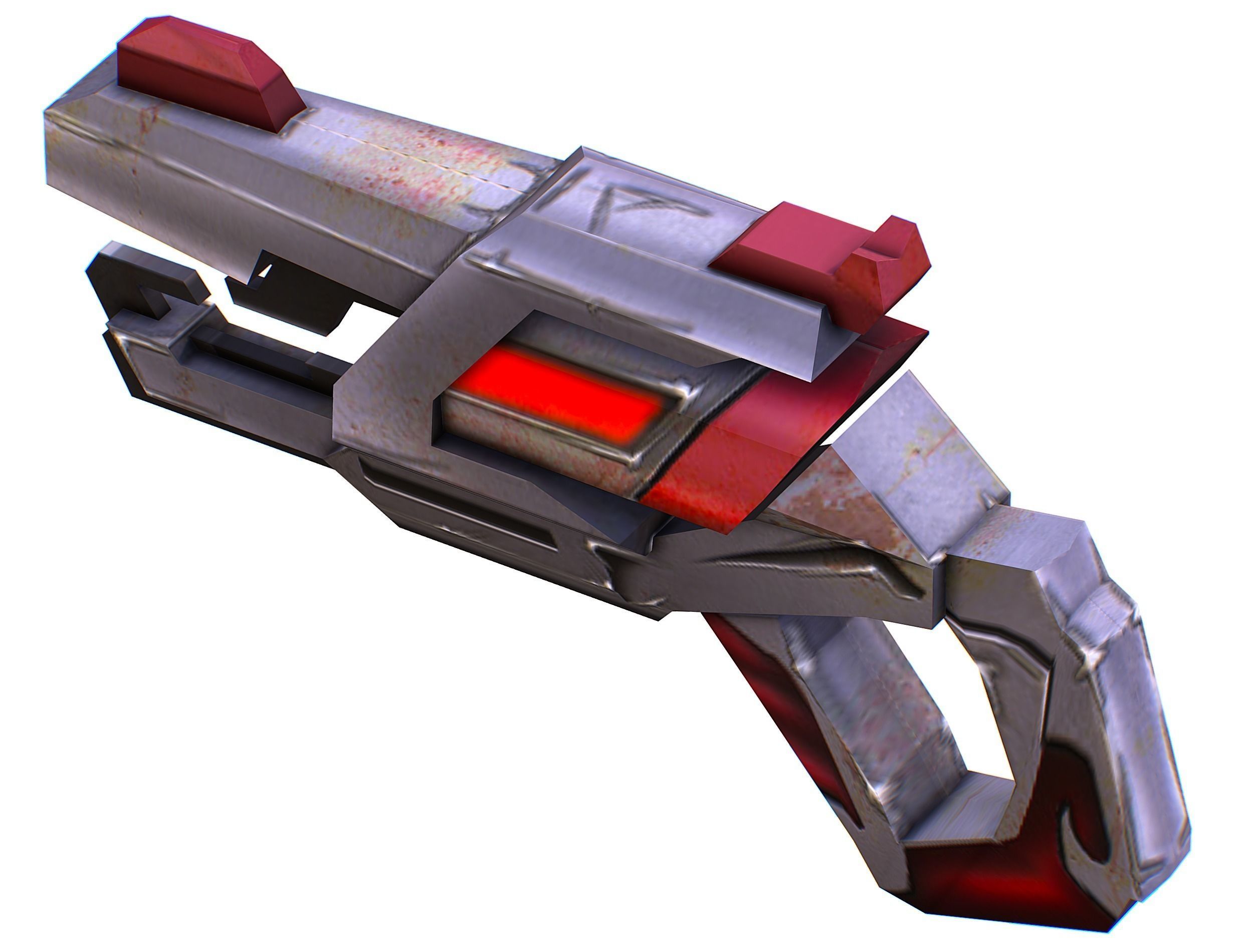 Cartoon Gun Blaster Barrel Nagan Nuff Pistol Revolver Cannon Low-poly 3D model_34