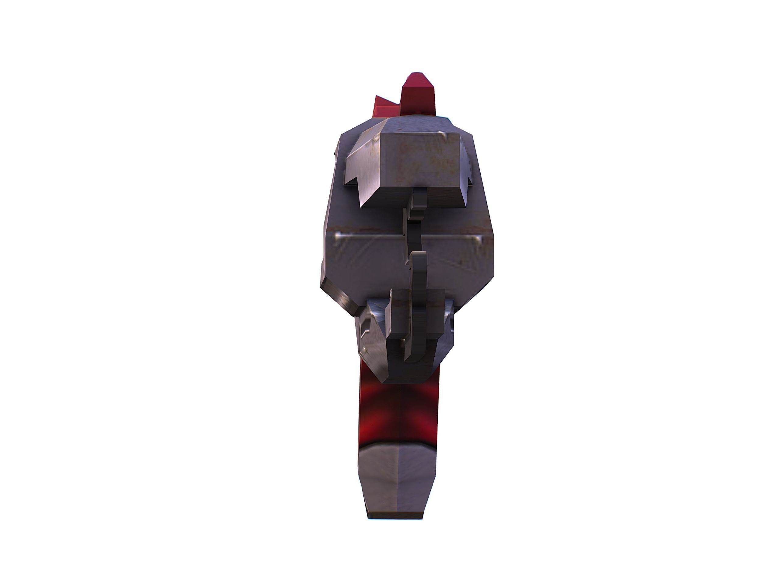 Cartoon Gun Blaster Barrel Nagan Nuff Pistol Revolver Cannon Low-poly 3D model_27