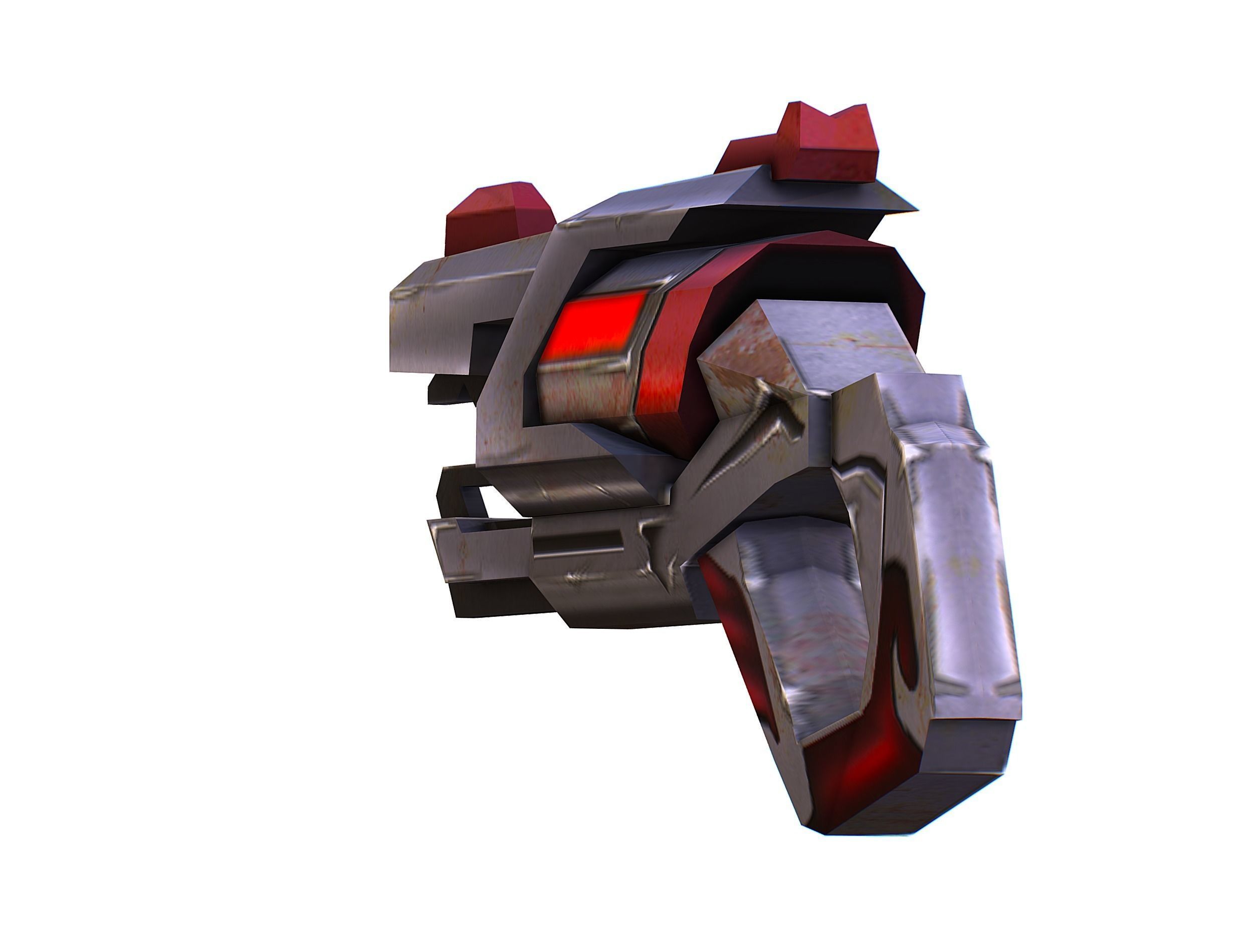 Cartoon Gun Blaster Barrel Nagan Nuff Pistol Revolver Cannon Low-poly 3D model_12