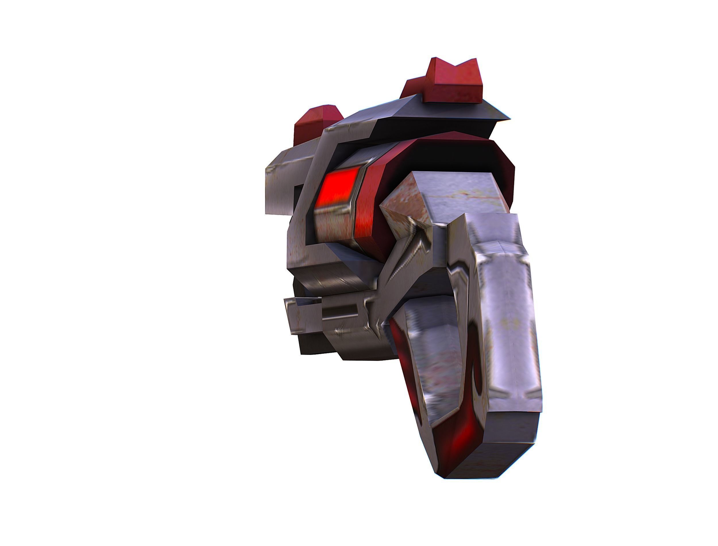 Cartoon Gun Blaster Barrel Nagan Nuff Pistol Revolver Cannon Low-poly 3D model_11