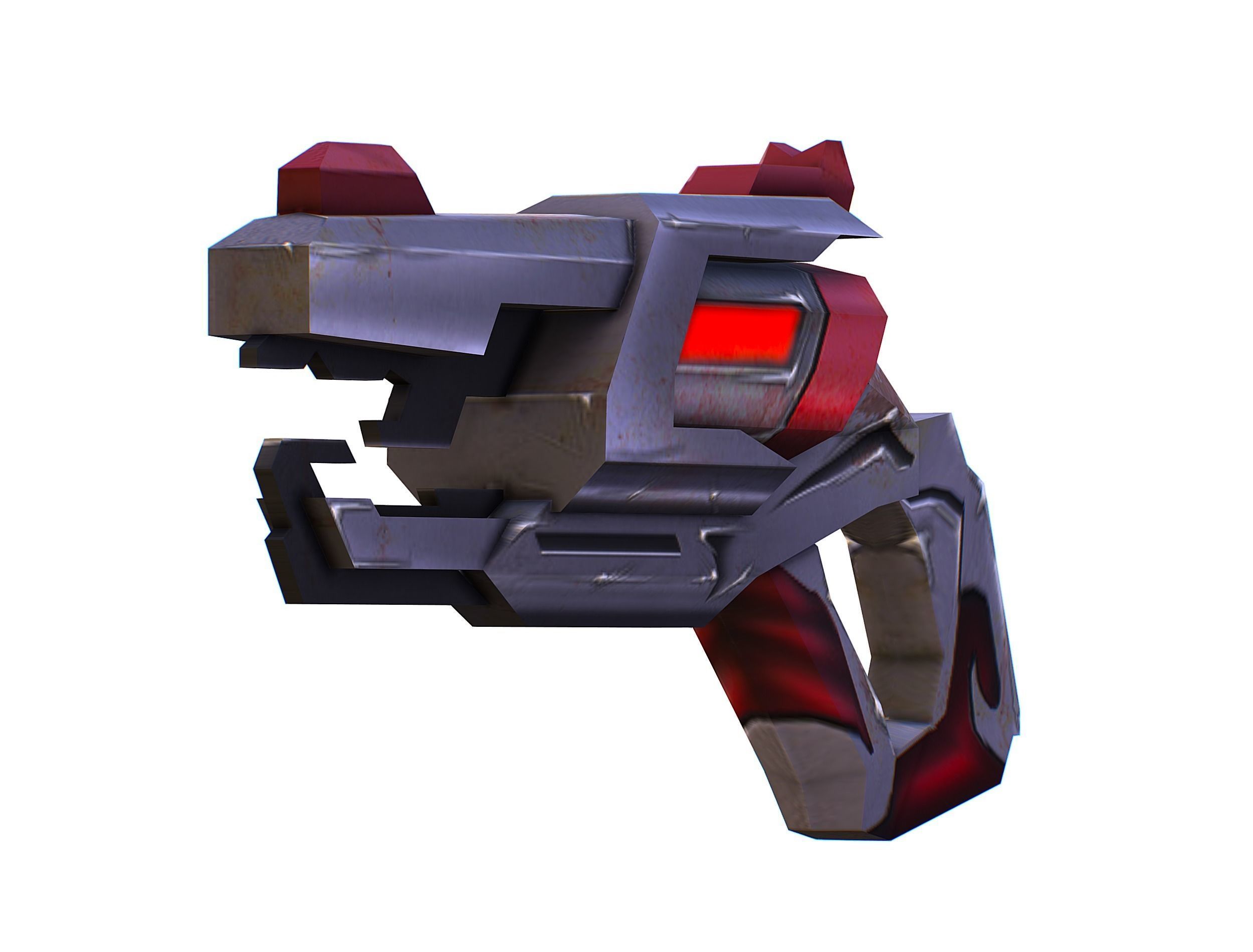 Cartoon Gun Blaster Barrel Nagan Nuff Pistol Revolver Cannon Low-poly 3D model_23