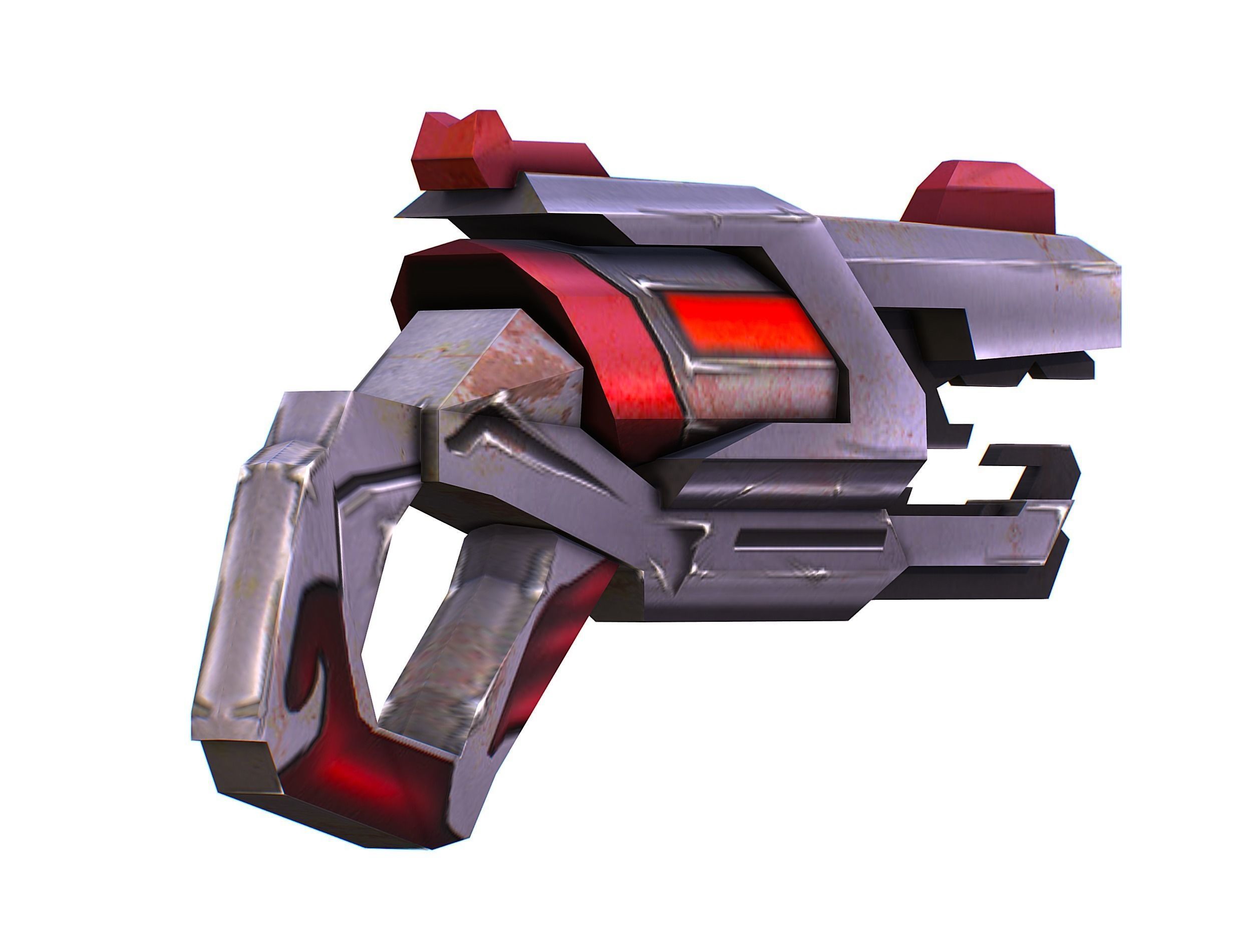 Cartoon Gun Blaster Barrel Nagan Nuff Pistol Revolver Cannon Low-poly 3D model_6