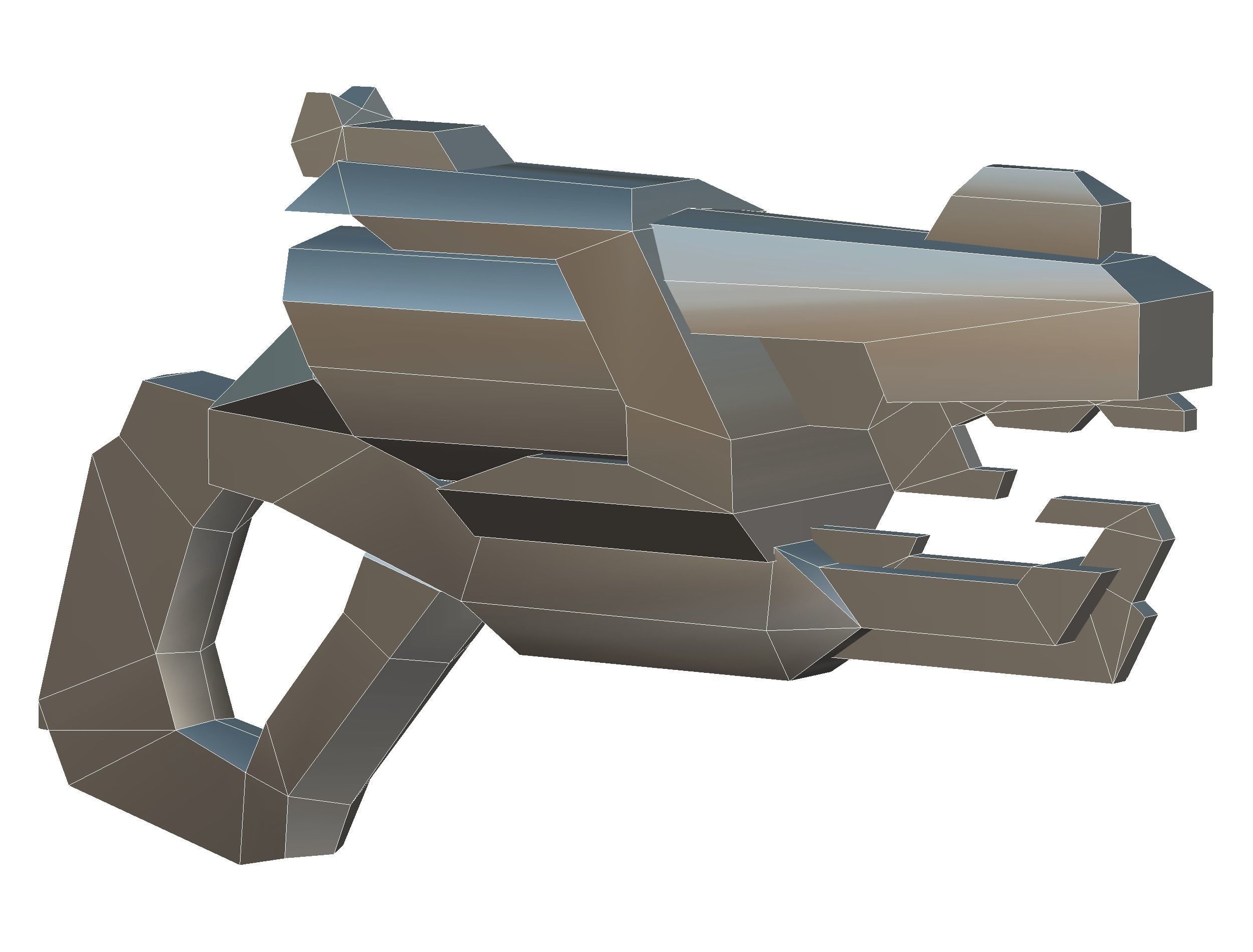 Cartoon Gun Blaster Barrel Nagan Nuff Pistol Revolver Cannon Low-poly 3D model_41