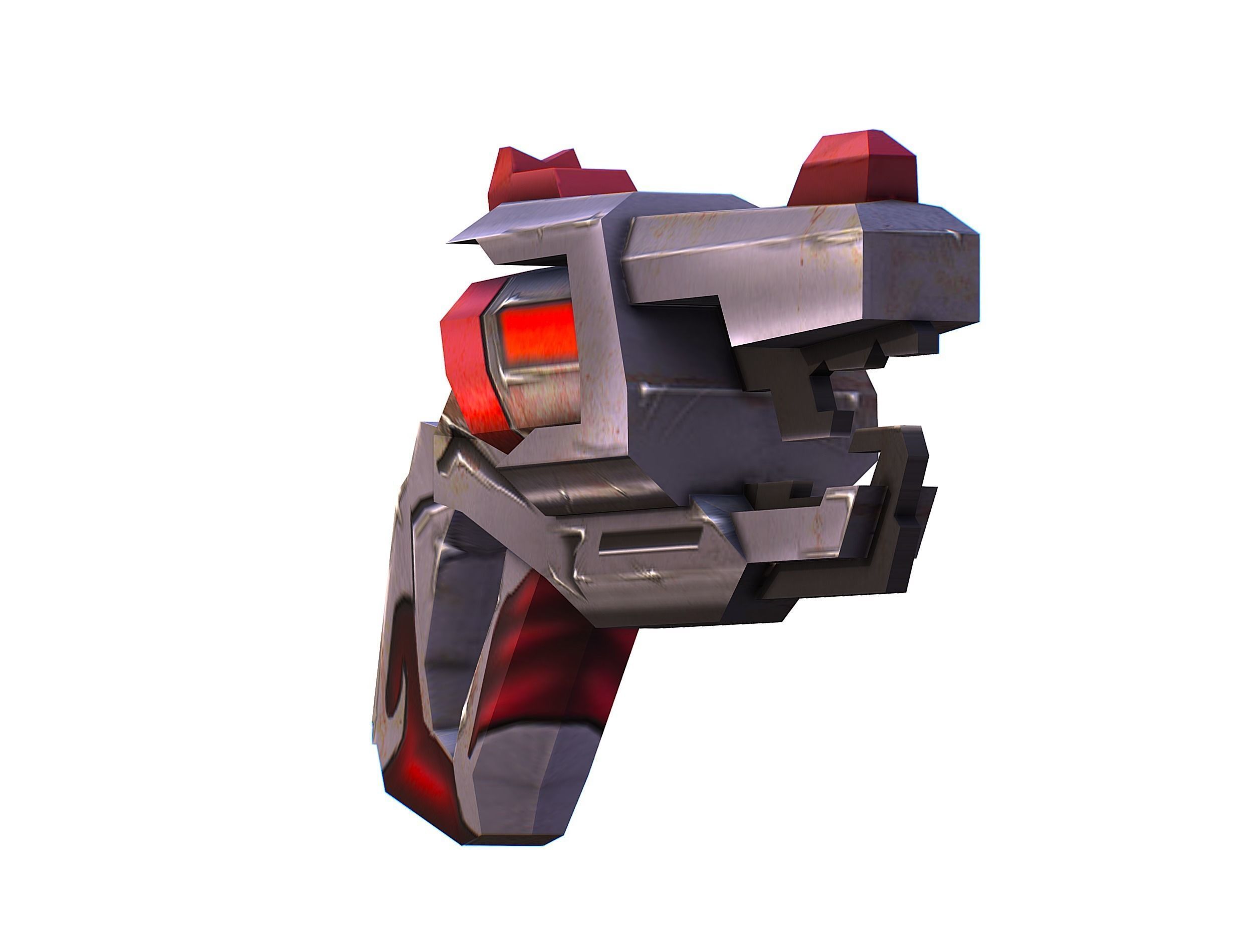 Cartoon Gun Blaster Barrel Nagan Nuff Pistol Revolver Cannon Low-poly 3D model_29